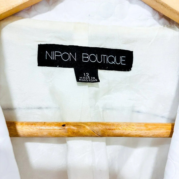 NIPON BOUTIQUE Vintage white  textured blazer - Picture 4 of 8